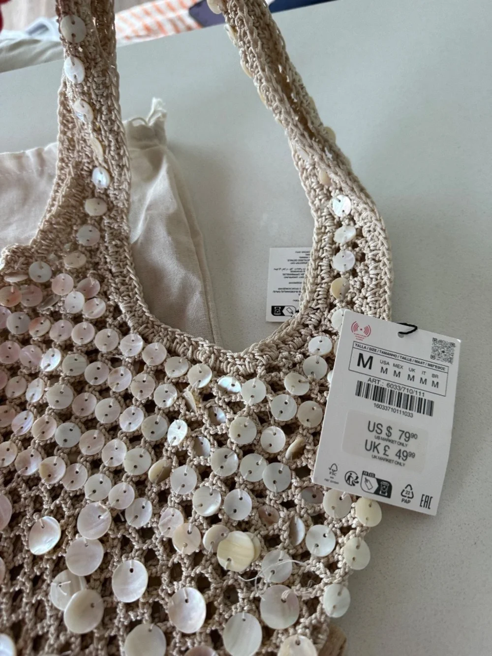 NWT Zara Beaded Shoulder Bag
